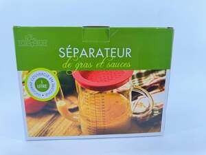 Fox Run Glass Fat Gravy Separator 1 Liter Silicone Strainer Lid Open Box 1.00 lb